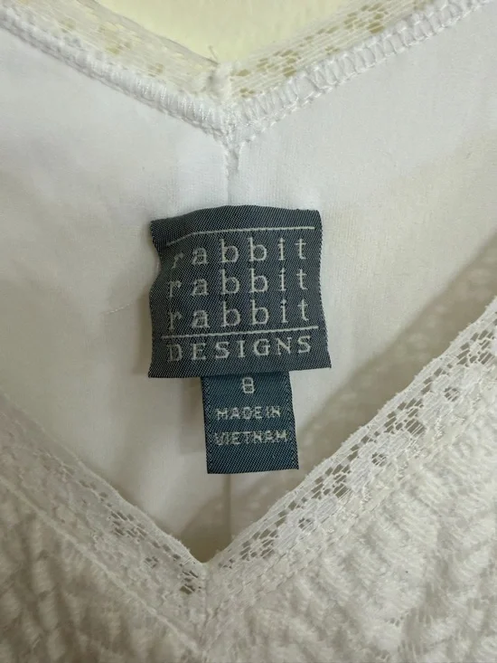 Rabbit Rabbit Rabbit Size 8 Cream Crochet-Pattern Midi Dress - Picture 8 of 12